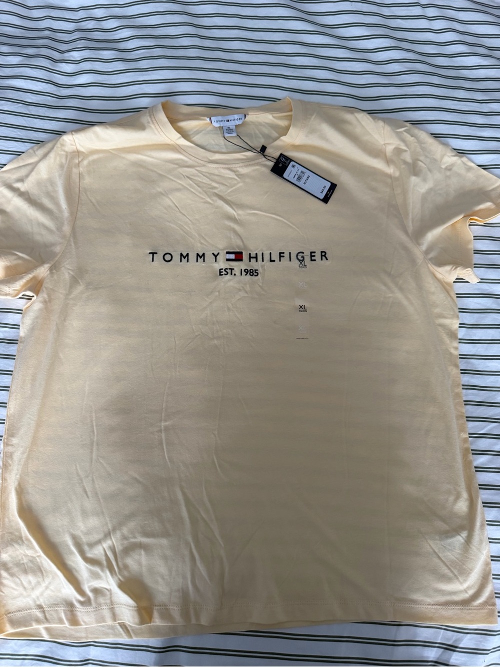 Tommy Hilfiger Light Yellow Crew Neck Logo Tee